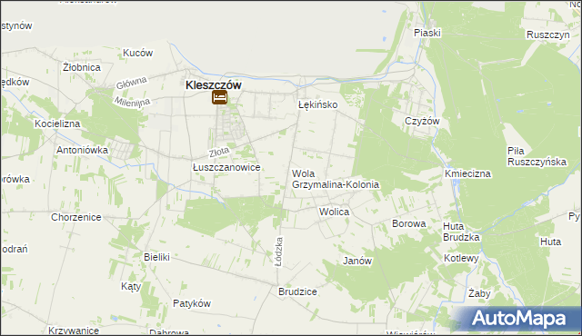 mapa Wola Grzymalina-Kolonia, Wola Grzymalina-Kolonia na mapie Targeo