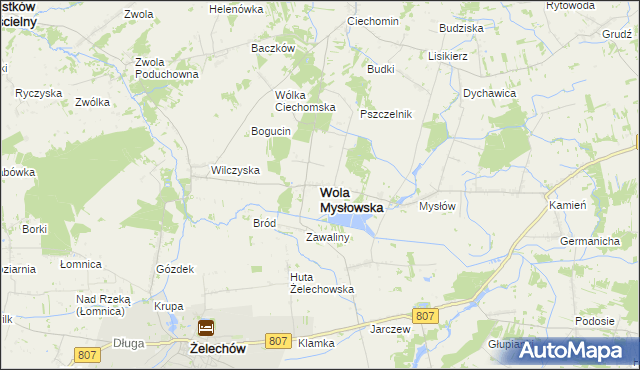 mapa Wola Mysłowska, Wola Mysłowska na mapie Targeo