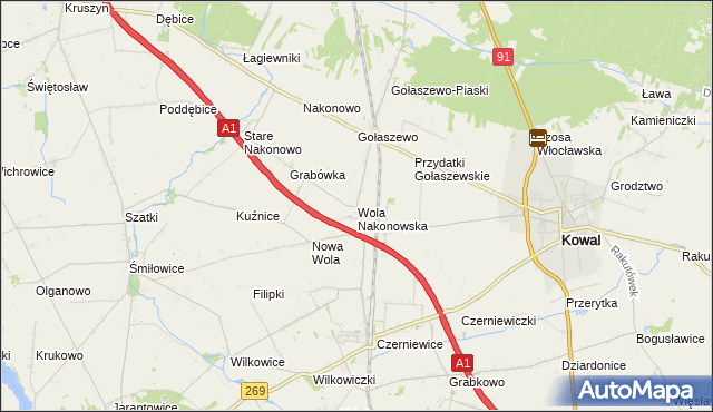 mapa Wola Nakonowska, Wola Nakonowska na mapie Targeo