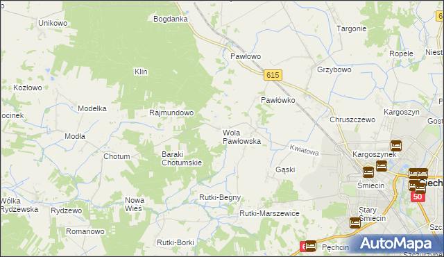 mapa Wola Pawłowska gmina Ciechanów, Wola Pawłowska gmina Ciechanów na mapie Targeo