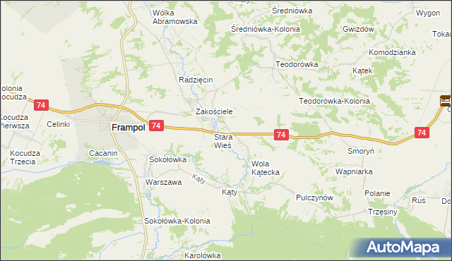 mapa Wola Radzięcka, Wola Radzięcka na mapie Targeo