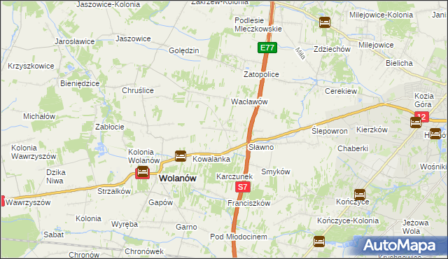 mapa Wola Wacławowska, Wola Wacławowska na mapie Targeo