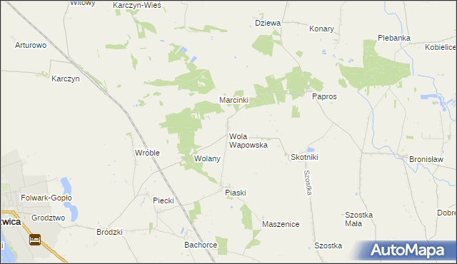 mapa Wola Wapowska, Wola Wapowska na mapie Targeo