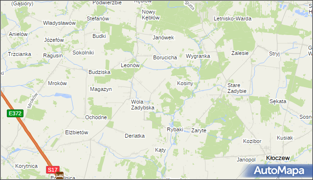 mapa Wola Zadybska-Kolonia, Wola Zadybska-Kolonia na mapie Targeo