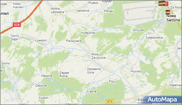 mapa Wola Zarczycka, Wola Zarczycka na mapie Targeo