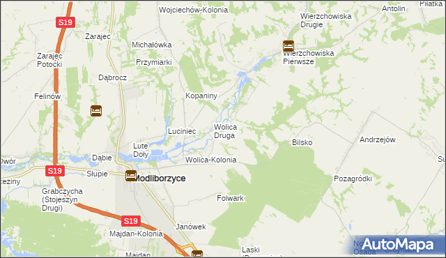 mapa Wolica Pierwsza, Wolica Pierwsza na mapie Targeo