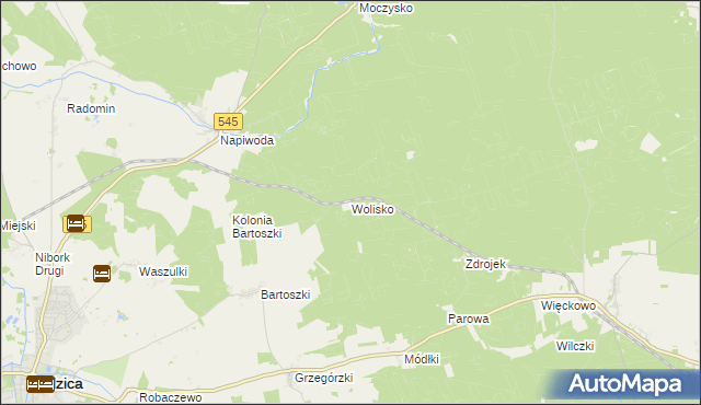 mapa Wolisko, Wolisko na mapie Targeo