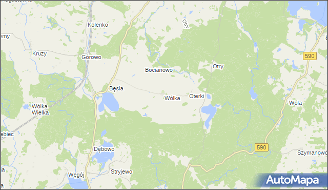 mapa Wólka gmina Kolno, Wólka gmina Kolno na mapie Targeo