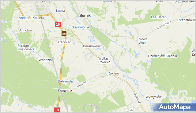 mapa Wólka Rokicka, Wólka Rokicka na mapie Targeo