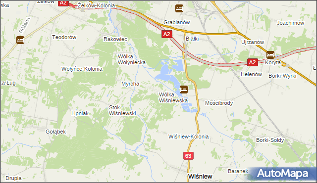 mapa Wólka Wiśniewska, Wólka Wiśniewska na mapie Targeo