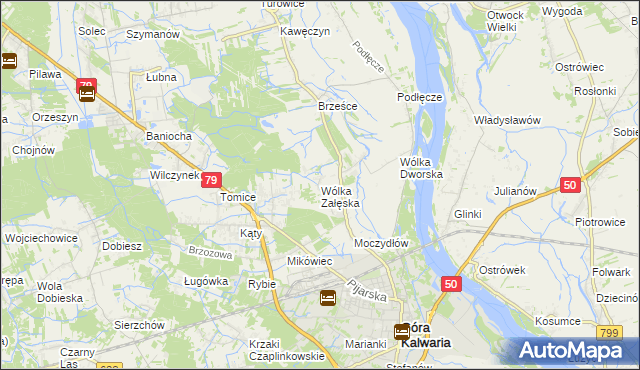 mapa Wólka Załęska gmina Góra Kalwaria, Wólka Załęska gmina Góra Kalwaria na mapie Targeo