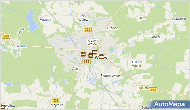 mapa Wołów, Wołów na mapie Targeo