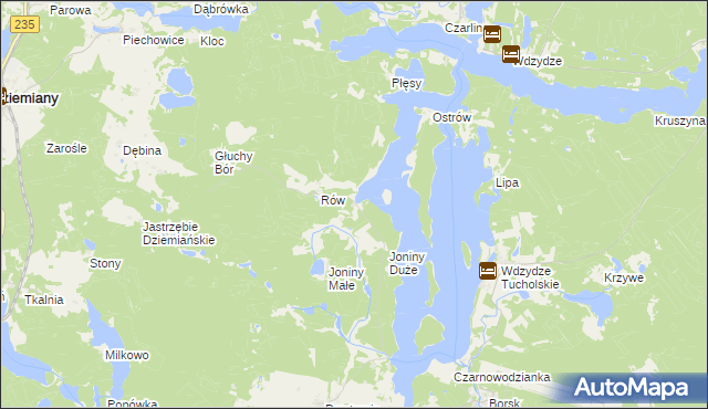 mapa Wygoda gmina Karsin, Wygoda gmina Karsin na mapie Targeo