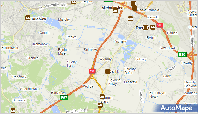 mapa Wypędy, Wypędy na mapie Targeo