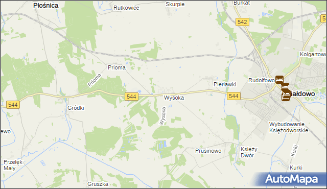 mapa Wysoka gmina Działdowo, Wysoka gmina Działdowo na mapie Targeo