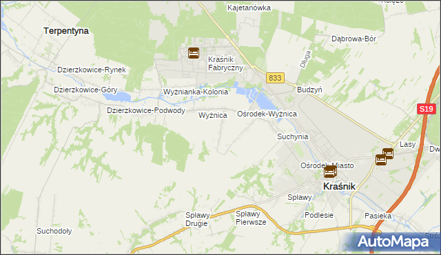 mapa Wyżnica-Kolonia, Wyżnica-Kolonia na mapie Targeo