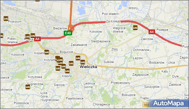 mapa Zabawa gmina Wieliczka, Zabawa gmina Wieliczka na mapie Targeo