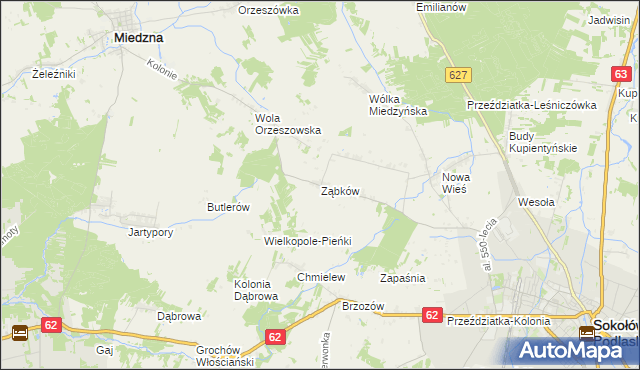 mapa Ząbków, Ząbków na mapie Targeo
