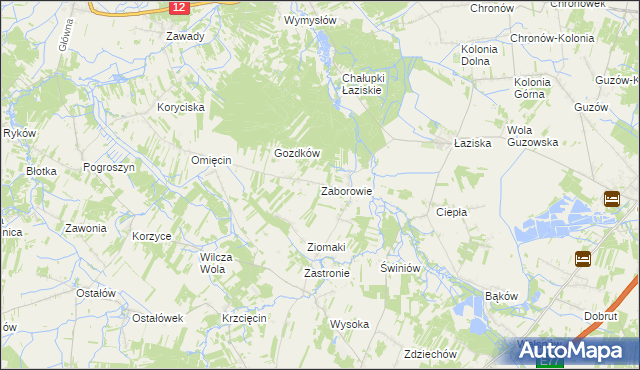 mapa Zaborowie, Zaborowie na mapie Targeo