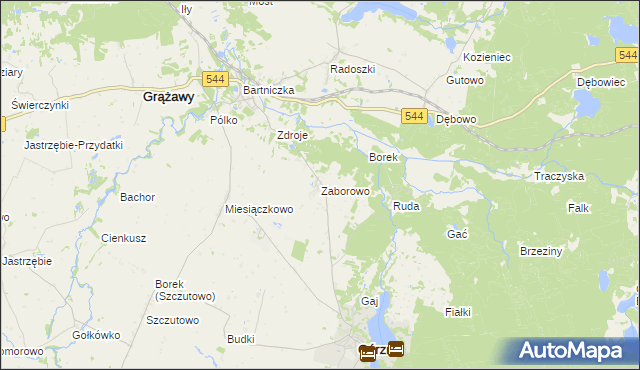 mapa Zaborowo gmina Górzno, Zaborowo gmina Górzno na mapie Targeo