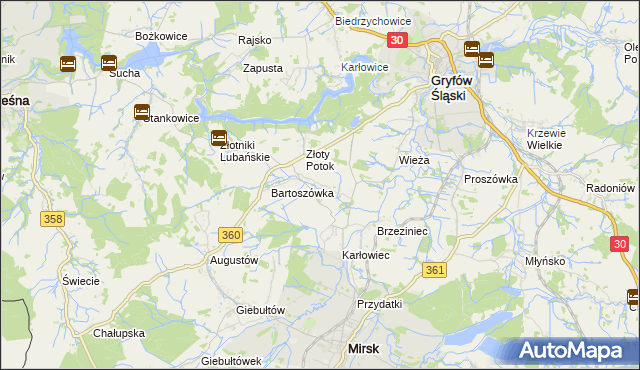 mapa Zacisze gmina Leśna, Zacisze gmina Leśna na mapie Targeo