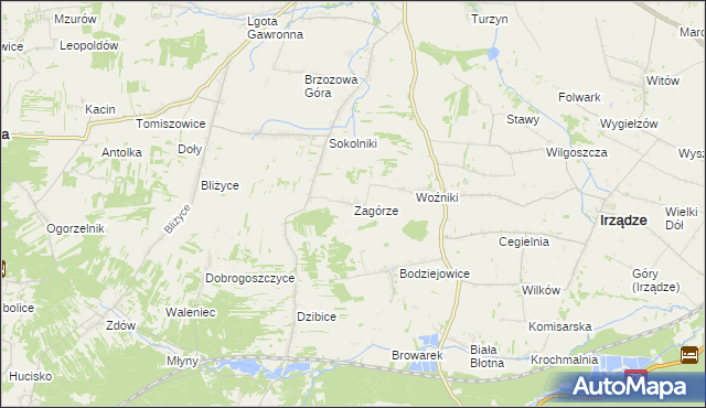 mapa Zagórze gmina Niegowa, Zagórze gmina Niegowa na mapie Targeo