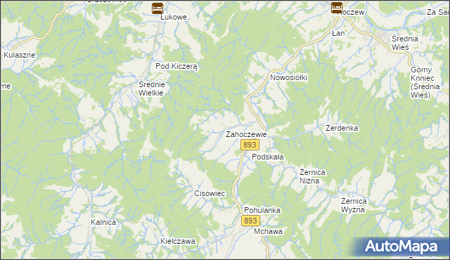 mapa Zahoczewie, Zahoczewie na mapie Targeo