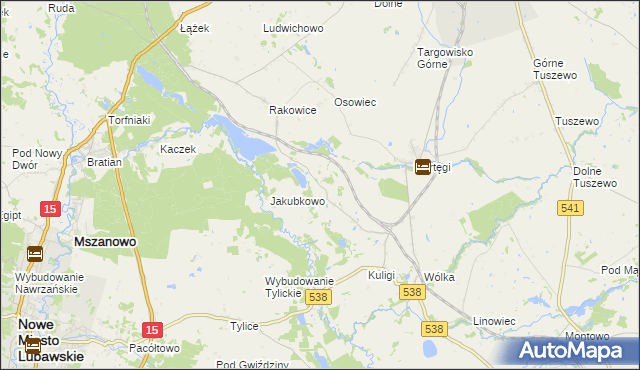 mapa Zajączkowo gmina Grodziczno, Zajączkowo gmina Grodziczno na mapie Targeo