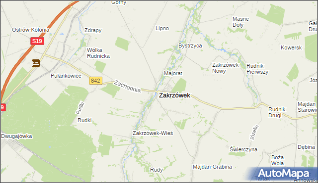 mapa Zakrzówek powiat kraśnicki, Zakrzówek powiat kraśnicki na mapie Targeo