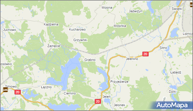 mapa Zamęcie gmina Szczecinek, Zamęcie gmina Szczecinek na mapie Targeo