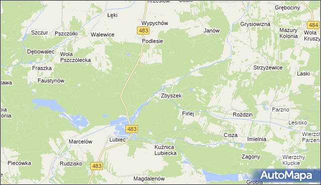 mapa Zbyszek, Zbyszek na mapie Targeo