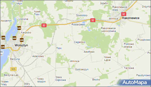 mapa Zdrogowo gmina Wolsztyn, Zdrogowo gmina Wolsztyn na mapie Targeo