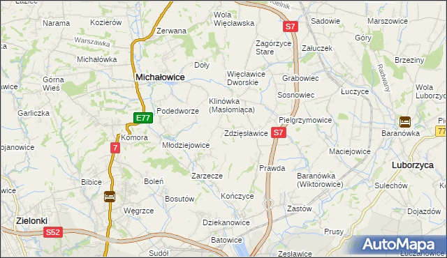 mapa Zdzięsławice, Zdzięsławice na mapie Targeo