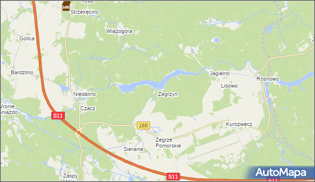 mapa Zegrzyn, Zegrzyn na mapie Targeo