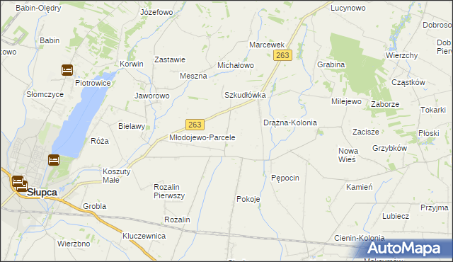 mapa Żelazków gmina Słupca, Żelazków gmina Słupca na mapie Targeo