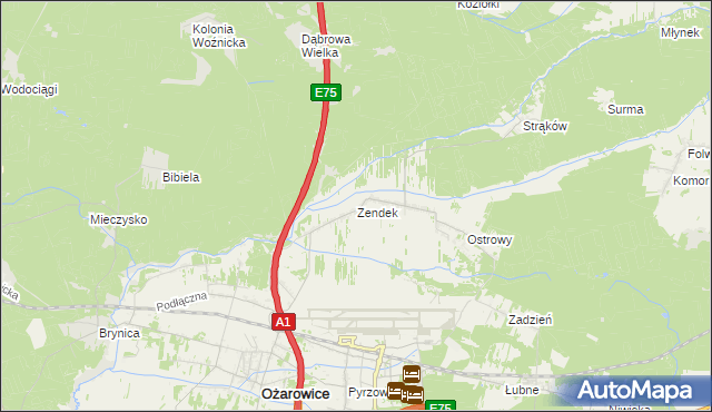 mapa Zendek, Zendek na mapie Targeo