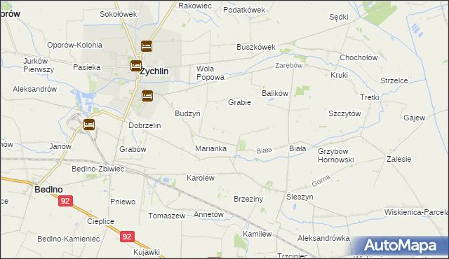 mapa Zgoda gmina Żychlin, Zgoda gmina Żychlin na mapie Targeo