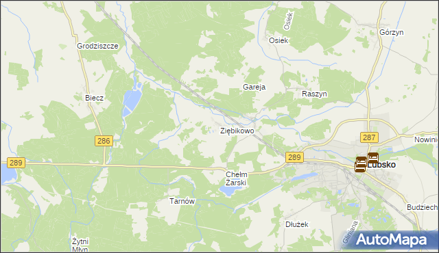 mapa Ziębikowo, Ziębikowo na mapie Targeo