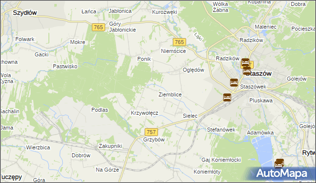 mapa Ziemblice, Ziemblice na mapie Targeo