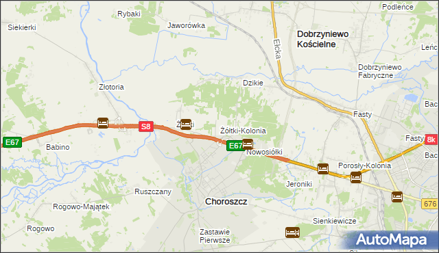 mapa Żółtki-Kolonia, Żółtki-Kolonia na mapie Targeo