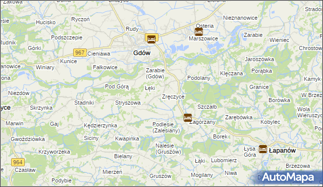 mapa Zręczyce, Zręczyce na mapie Targeo