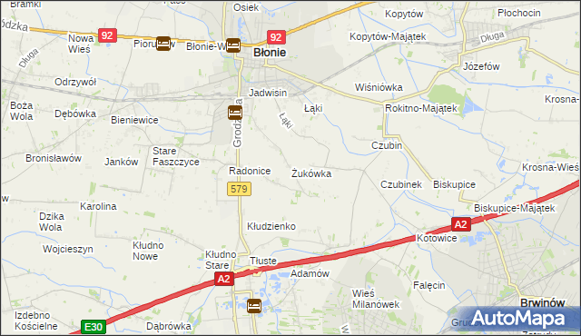 mapa Żukówka, Żukówka na mapie Targeo