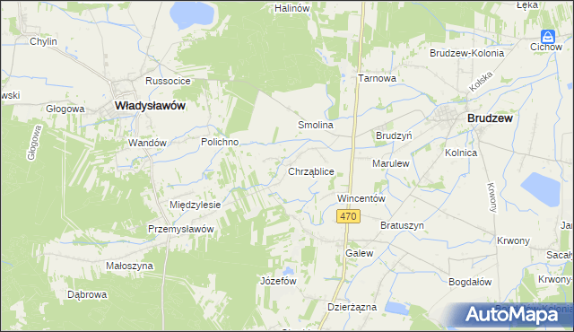 mapa Chrząblice, Chrząblice na mapie Targeo