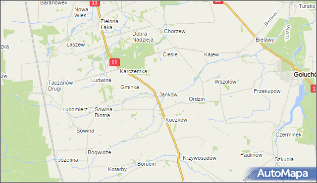 mapa Janków gmina Pleszew, Janków gmina Pleszew na mapie Targeo