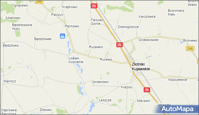 mapa Rucewo gmina Złotniki Kujawskie, Rucewo gmina Złotniki Kujawskie na mapie Targeo