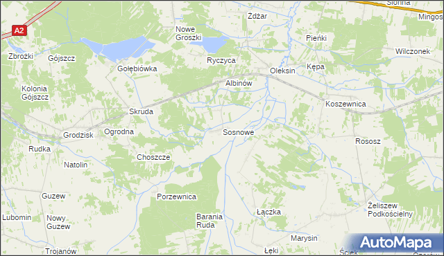 mapa Sosnowe, Sosnowe na mapie Targeo