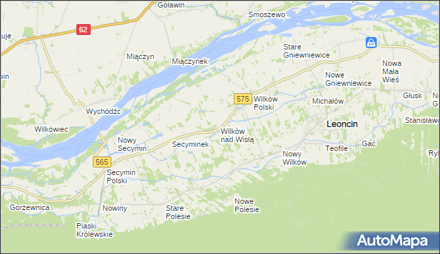 mapa Wilków nad Wisłą, Wilków nad Wisłą na mapie Targeo