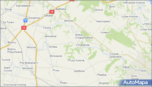 mapa Chrapanów, Chrapanów na mapie Targeo