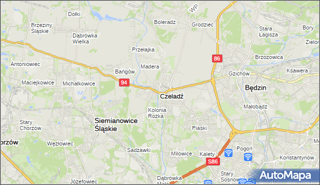 mapa Czeladź, Czeladź na mapie Targeo