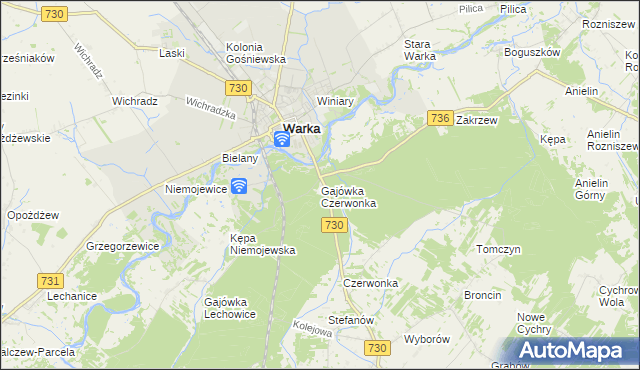 mapa Gajówka Czerwonka, Gajówka Czerwonka na mapie Targeo